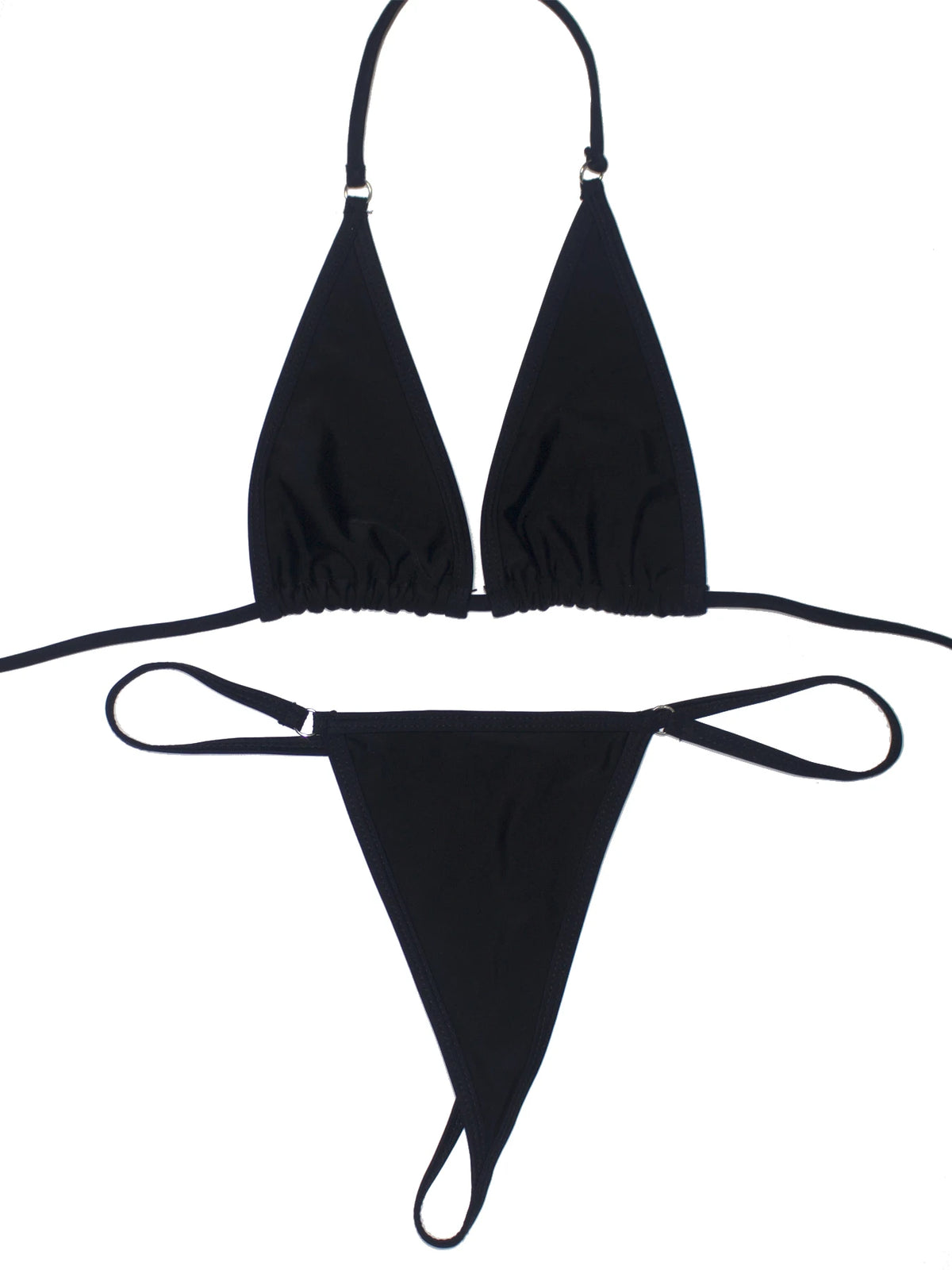 Women's Sexy Backless Triangle Bikini Set 2-Piece Strap Micro Swimsuit with Bottom for Summer Pool Parties And Beach Vacations
