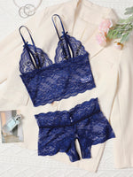 Pullover Open Bra See Through Fancy Underwear Uncensored Luxury Lace Hollow Sets Crotchless Outfits Intimate No Pad Wireless