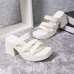 Women Sandals Summer Outdoor Wear French Style Sandals Thick Bottom Heightening Anti-Slip Shoes Fashionable Slip-On Shoes Women