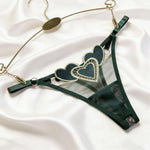 Embroidery Heart Thin Sexy Girls G String Thong Panties Women Briefs Hollow Out Transparent Underwear Female Lingerie