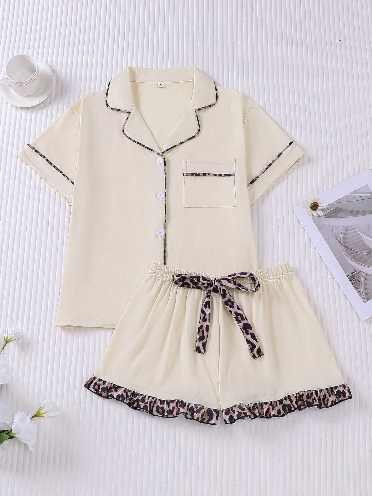 Women's Sleepwear 2026 New Summer Comfortable Pajamas Sets for Women Lapel Homewear Short Sleeve Shorts Set Pijamas Pajamas Set