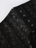 Sexy Leather Tight Corset Jacquard Waist Cincher Bust Support Shapewear New Lace-up Court Casaul Elegant Style Corset B8RO