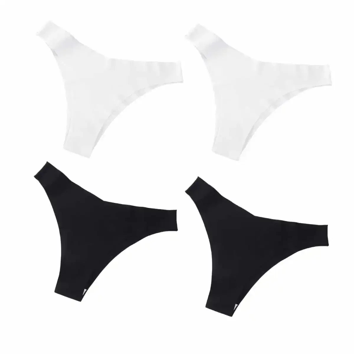 4Pcs/Set Ice Silk Low Rise Panties Seamless Underwear Women V-Shaped Briefs Quick-Drying Sports Thongs Female Underpants S-L