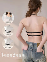 Vintage Multiway Bra Halter Neck Non-Slip Adhesive Bra for Small Bust Satin Backless Strapless Summer Lingerie UK S-XL MOYISU AB