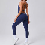 Women's Yoga Jumpsuits Sports Fitness Hip-lifting Cross Beauty Back Adjustable Straps One-piece Training Workout Gym Bodysuits
