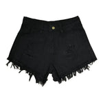 Summer Stretchy Hot Short Pants Women's High Waisted Cut Off Denim Shorts Ripped Distressed Frayed Hem Jeans Shorts
