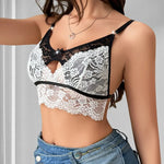 1pcs Sexy Lace Floral Women's Bras Patchwork Bow Sexy Lingerie Fashion Style Party 3/4 Cup Wire-Free No Pad Female Underwear