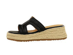 Spring 2025 Women's Slippers Hollow Out Strap Waterproof Thick Heel Woven Rope Country Style Slip-On Shoes Polyurethane Material