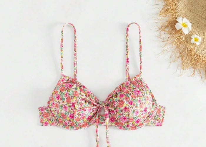 New Sexy Floral Print Push Up Bikini 2024 Women Swimwear Female Swimsuit Two Pieces Thong Bikini Set Bather Bathing Suit Beach