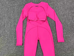 Women's Seamless Yoga Jumpsuits Backless Sexy Long-Sleeved One-Piece Butt-Lifting Gym Nude Feel Workout Gym Training Bodysuits