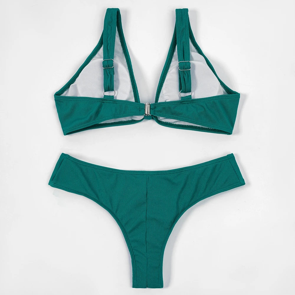 ZTVitality Solid Knotted Sexy Women Swimsuit 2025 New Arrival Bikini Push Up Padded Bra Beach Swimwear Female Brazilian Biquini