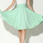 Women Skirt Elastic High Waist A-Line Style Skirt Solid Color Large Hem Skater Skirt Bohemia Style Skirts Women's skirt