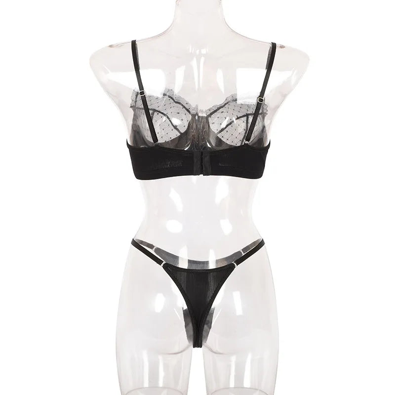 Flounce Sexy Lingerie Lace Transparent Women's Underwear Hot Delicate Erotic Lingerie Set Porn Exotic Sets Sexiest Outfit