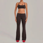 Women's Yoga Sets Sports Fitness Sling Cross Beauty Back Bra Training High Waist Hips-Lifting Flare-Pants Suits Gym Workout Sets