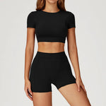 New Yoga Set 2Pcs Women No Logo Tank Tops High Waist Seamless Shorts Workout Outfit Fitness Gym Clothes Workout High quality