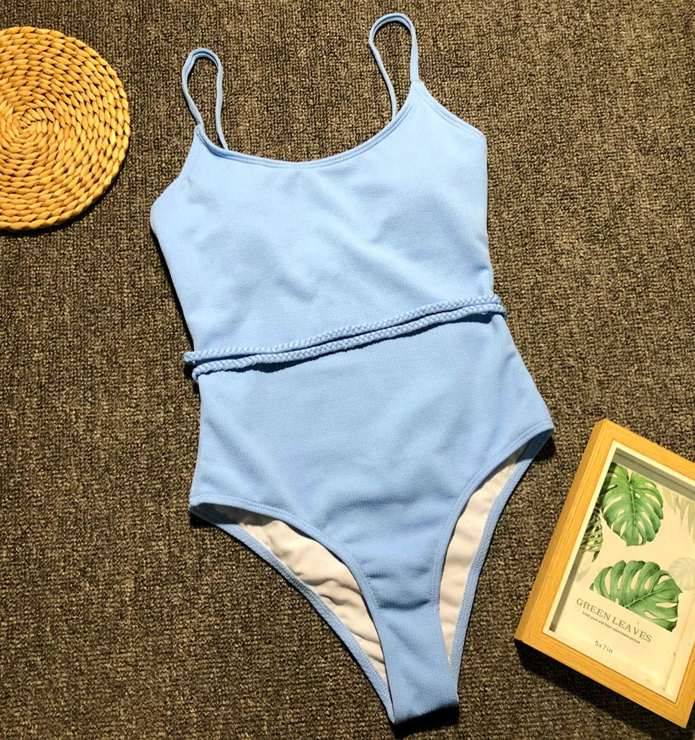 DEKA Solid One Piece Swimsuit Female Swimwear Women Cut Out Bathing Suits Summer Beach Wear Sport Swimming T Shirt Monokini