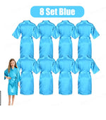 6-15Pcs Multicolors Spa Robes for Girls Spa Birthday Kimono for Girls Soft Silk Satin Slumber Sleepover Pyjama Party Supplies