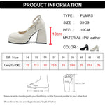 10cm Super High Heels Mary Jane Shoes Women Fashion Patent Leather Platform Pumps Woman Pearls Chain Ankle Strap Party Shoes