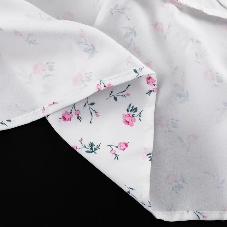 FDYOUI Women's O-neck Single Breasted Ruffles Floral Dress with Corset Ladies Chic Long Sleeve Tunics Shirts Dresses High Street