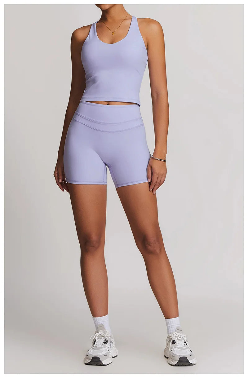 Yoga Set 2PCS Women Tracksuit Nude Feeling Workout Sets Gym Clothes Push Up Fitness Running Sportwear Sport Bra Leggings Suit