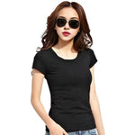 Women Summer T-shirt V-neck Short Sleeve Slim Fit T-shirt Solid Color Pullover Tops Women Bottoming Shirt Streetwear
