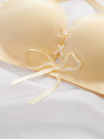 Women's drawstring strap 3/4 seamless bra one-piece gathering cross back adjustable bra with beautiful back U01