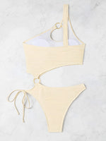 2026 One Shoulder Hollow Bodysuit One Piece Swimsuit Sexy Swimwear Women Bathing Suit Female Swimming Summer Beachwear Bodysuit