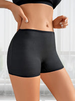 Women's Mid-Rise Panty Tummy Control Boyshort Butt-Lifting Mesh Panel Textured Underpant Hollow Out Breathable Shaping Underwear
