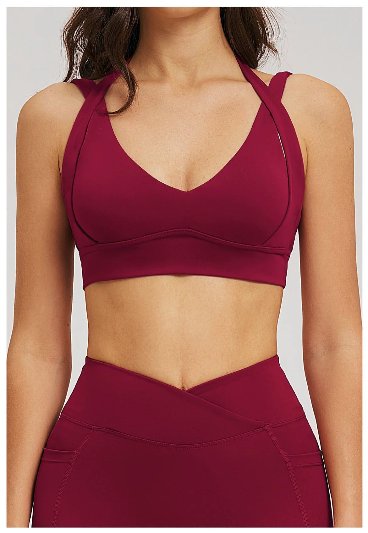 Workout Clothes Woman Gym Top Breathable Sports Bra Fitness Trainning Shoulder Strap Yoga Bra Outdoor Jogging Push Up Underwear