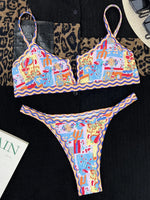 V-Bar Underwired Polka Dot Bikini 2025 Women Swimsuit Female Swimwear Two Pieces Bikini Set Ribbed High Cut Bathing Suit Swim