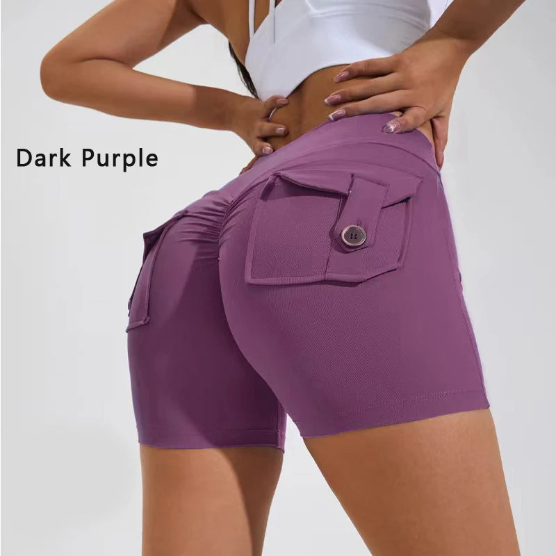 DIAS FIT JOY Tight Women's Shorts Pocket High Waist Lifting Buttocks Quick Drying Yoga Shorts