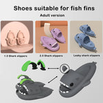 2pcs Detachable Fins Unisex Shark Slippers Charms Luminous In Dark Christmas Red Hat Halloween Pumpkin DIY Shoes Accessories