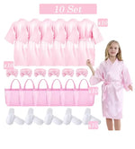 6-15 Set Muti Colors Spa Party Robe for Girls Kids Birthday Party Supplies Favors Spa Day Robes Gowns Sleepover Pyjama Party