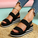 Women Slingback Wedge Sandals Outdoor Summer Lightweight Slides Solid Color Thick Bottom Ladies Slipper Female Roman Sandals