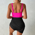 2026 Sexy Swimsuit One Piece V-neck Drawstring Swimwear Women Bathers Bathing Swimming Swim Suit Female Beachwear XXL