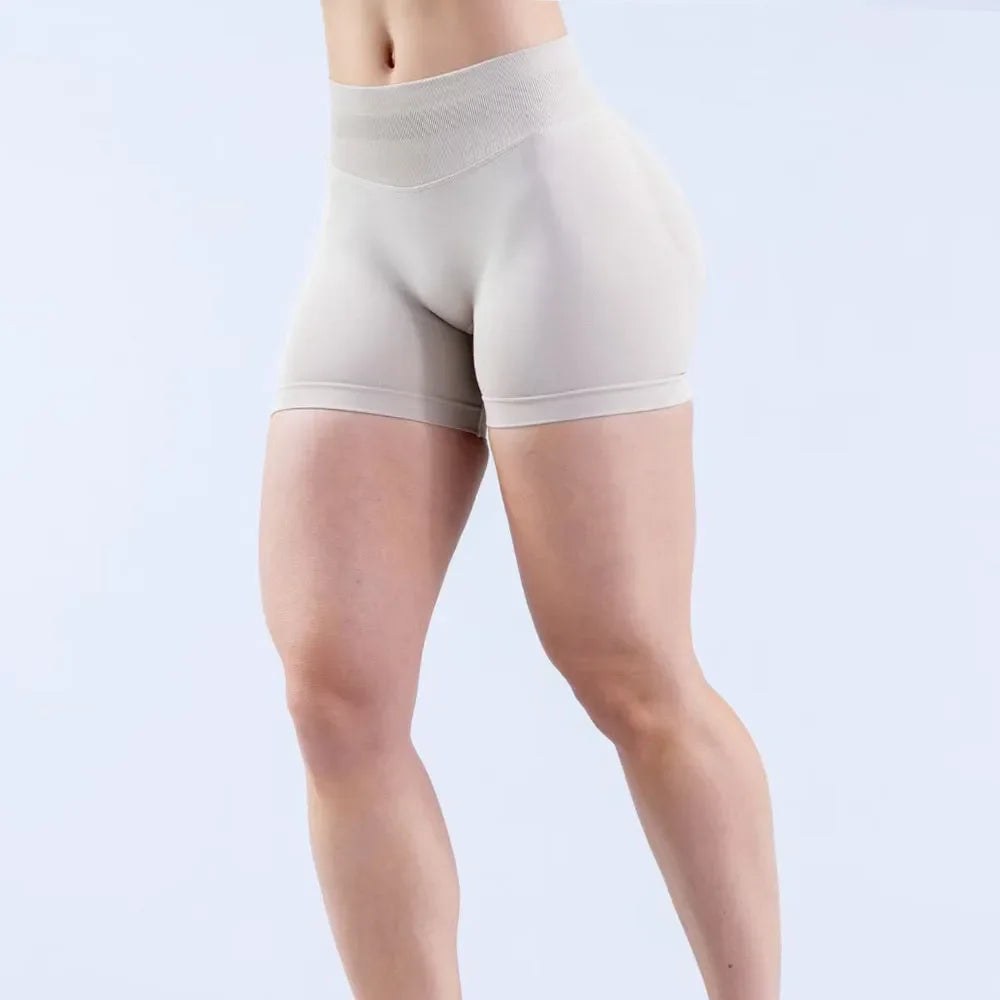 Women High Waist Yoga Shorts Stretch Breathable Sports Shorts Fitness Gym Running Workout Short Pants For Ladies