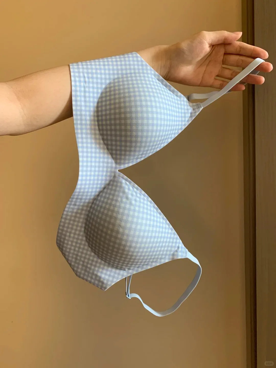 Sexy Kawaii Checkered Bralette Small Bust Lift Japanese Style Anti-Sagging Wirefree Pure Cotton Set Breathable Comfort Bra S-XL