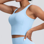 Sports Bra Women's Yoga Bra Fixed Chest Pad Gym Vest Shock-proof Workout Tops Yoga Clothes U-shaped Back Workout Fitness Running