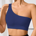 Women's Yoga Running Fitness Tops One Shoulder Sexy Strap Sports Tank Top One Shoulder Tight Solid Colour Running Underwear