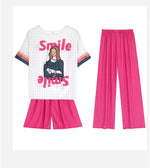 2026 Summer Pajamas Ladies Cartoon Set Sweet Home Clothes Set Three-Piece Set Can Be Passed Out