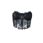 Phantasy Sexy Lace See through Crop Top Women Fashion Floral Embroidery Black Tank Top Night club Dress up 2026 Summer Outfit