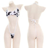 Sexy Cos Cow Cosplay Costume Maid Lolita Bra and Panty Set Stockings Erotic Lingerie Onlyfans Women Naughty Bikini Set