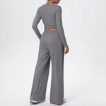 3 Pcs Women's Seamless Yoga Set Sports Fitness Gym Slim-Fit Long Sleeve & Tank Top Suits Workout Running Training Sets