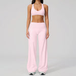 2PCS Yoga Suit Women Tracksuit Sports Set Gym Set Running Workout Clothes Short Sleeves Sports Bra Athletic Wear Yoga Clothing