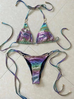 2025 Shiny Halter Rhinestone Diamond Bikini Female Swimsuit Women Swimwear Two-pieces Bikini Set Micro Strappy Bathing Suit Swim