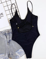 2025 New Sexy Backless High Leg Cut Women Swimwear One Piece Swimsuit Female Padded Black Leopard Bather Bathing Suit Swim Lady