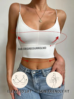 White detachable breast pad summer bra ribbon hanging neck small U-neck vest solid color vest fixed short top women X380