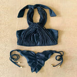 New Bandage Stripes Brazilian Bikini Swimwear Women's Swimsuit Two Piece Set Female Sexy Lace up Mujer Beachwear Summer