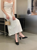 Summer Closed Toe Sandals Buckle Strap Summer Heels Mary Jane Thick Heels French Shallow Lolita Sandals OL Dress Shoes New 2026