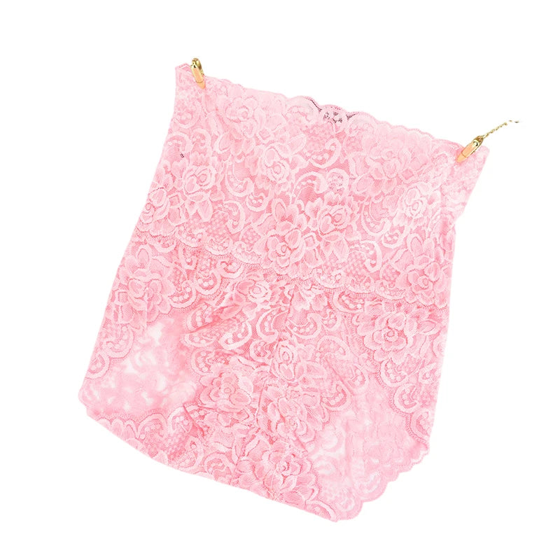 1pcs High-Rise Sexy Lace Briefs Comfortable Stretchy Semi Sheer French-Cut Panties Women's Underwear Breathable Lingerie S-XL